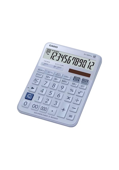Casio Dj-120d Plus Açık Mavi İşlem Kontrollü 12 Hane Masa Üstü Hesap Makinesi Çok Renkli