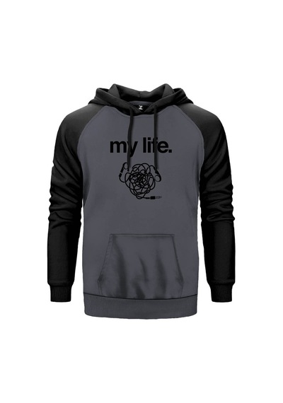 My Life Gri Renk Reglan Kol Sweatshirt