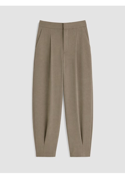 Lcw Comfort Kahverengi Regular Fit Kadın Pileli Kumaş Pantolon