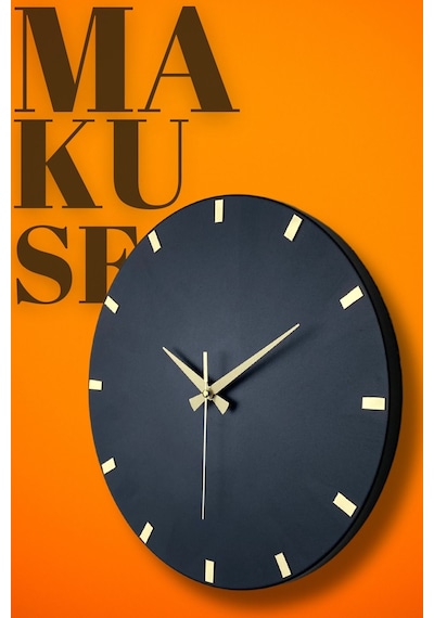Makuse Model Modern Dekoratif Metal, Aynalı, Akar Sessiz Mekanizmalı, Duvar Saati 40 40cm Siyah-gold Siyah - Altın