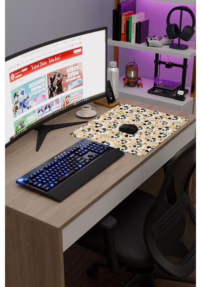 Panda Kaymaz Dikişli Kauçuk Oyuncu Mousepad V5 - 48x40 Xl Gaming Mouse Pad Fare Altlığı