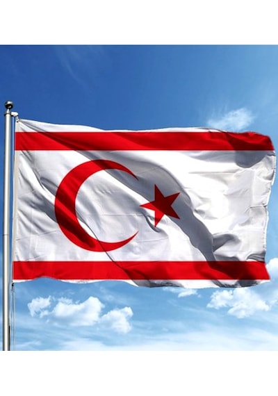 Kıbrıs Milli Gönder Bayrağı 300X400CM Raşel Dijital Baskı