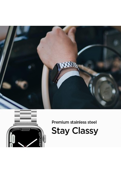 Apple Watch 44mm / 42mm Seri 1/2/3/4/5/6/se İle Uyumlu Kayış Modern Fit Silver - 062mp25404 Çok Renkli