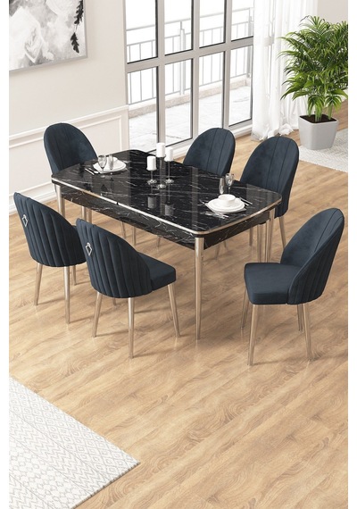 Canisa Edaf Serisi 80x132 Açılabilir Siyah Mermer Desen Mutfak Masa Takımı 6 Antrasit Sandalye Krom Detay Masa Siyah Mermer Sandalye Antrasit Krom Ayak Canisa Edaf Serisi 80x132 Açılabilir Siyah Mermer Desen Mutfak Masa Takımı 6 Antrasit Sandalye Krom Detay Masa Siyah Mermer Sandalye Antrasit Krom Ayak