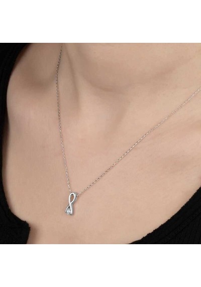 Swarovski Taşlı Gümüş Sonsuzluk Kadın Kolye (519230063)