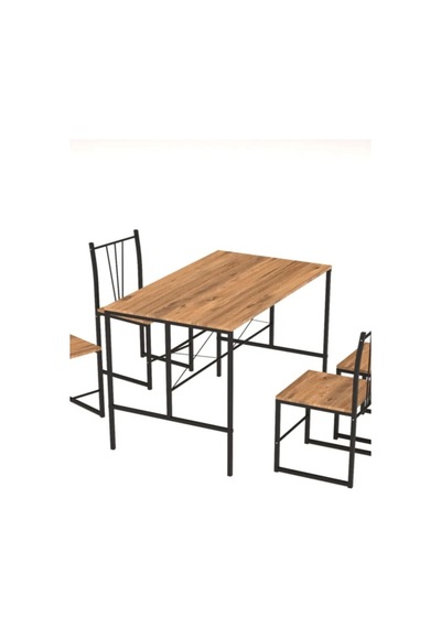 Retodesign 120/60 Yemek Masası, Mutfak Masası 1604 Siyah