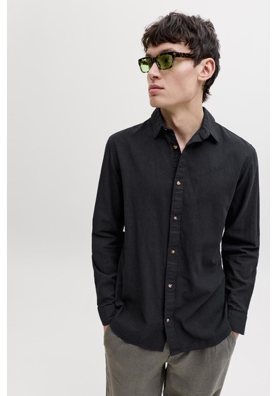 Jack & Jones Erkek Uzun Kollu Gömlek - Summer - 12289174 Siyah