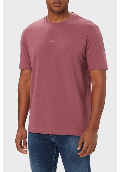 Boss Logolu Pamuklu Relaxed Fit Bisiklet Yaka T Shirt Erkek T Shirt 50473278 618 Bordo
