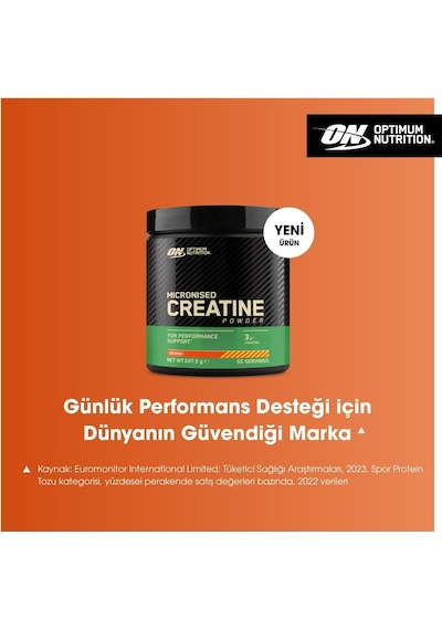 Kreatin Monohidrat Portakal Aromalı 247.5 G 55 Servis Sporcu Performans Desteği
