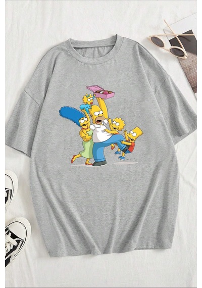 Flood Of Style Unisex Çılgın Aile Tasarım Tshirt Gri