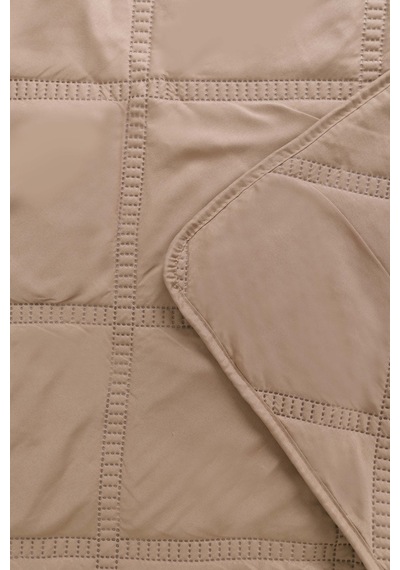 Serra Tila Bej Çift Kişilik Yatak Örtüsü Seti 3 Parça