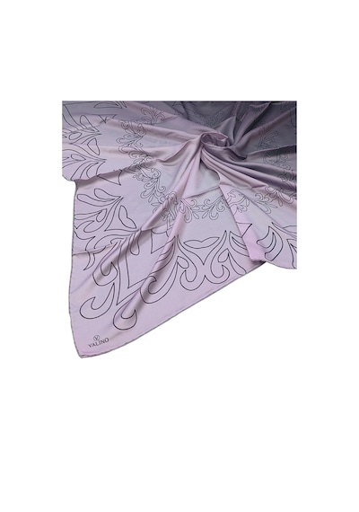 Mim Eşarp Valino Degrade Desenli Şifon Eşarp 90x90 Cm Açık Lila