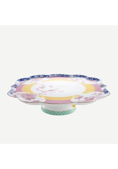 Sarı Pembe Porselen Kek Standı 31x8 Cm