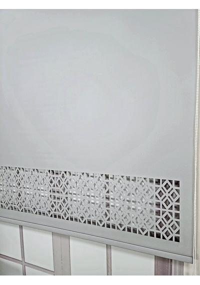Stor Perde Desenli Lazer Kesim Kalın Kumaşlı Ml104 Gri