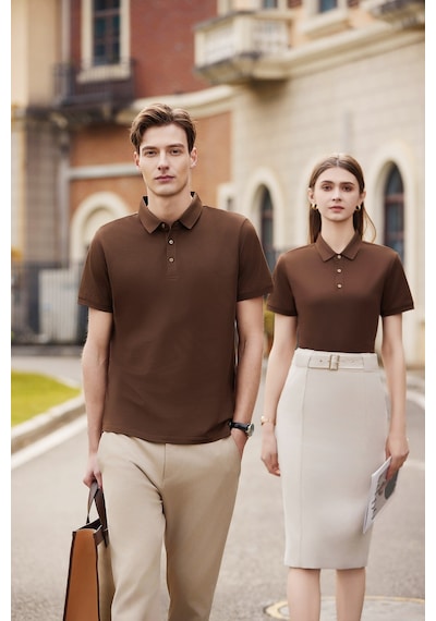 New Performance.arw50329.serintutan-antibakteriyel-yüksek Kalite.düğmeli Polo T.shirt Kahve