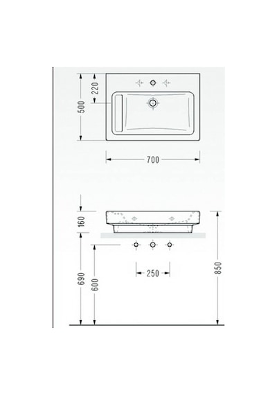 Serel Minimal Dikdörtgen Lavabo 50x70 Cm -2024tds000 Diğer