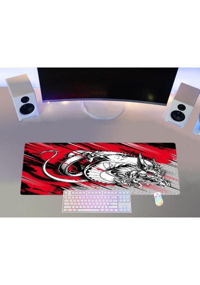 Gaming Mouse Pad 70x30 Mouse Pad Xl Büyük Hyperbeast Oyuncu Mouse Altlığı Mousepad Kırmızı Ejder, 70x30 Cm 3mm