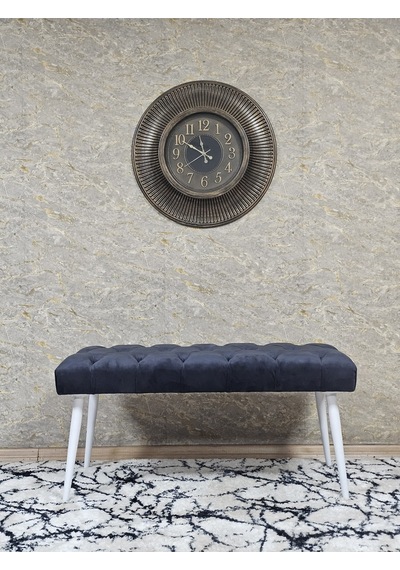 Zafir Beyaz Boyalı Sivriltme Ayaklı 90 Cm Puf Bench - Puf - Bench - Kasalı Oturak - Oturak - Yatak Ucu Puf Füme