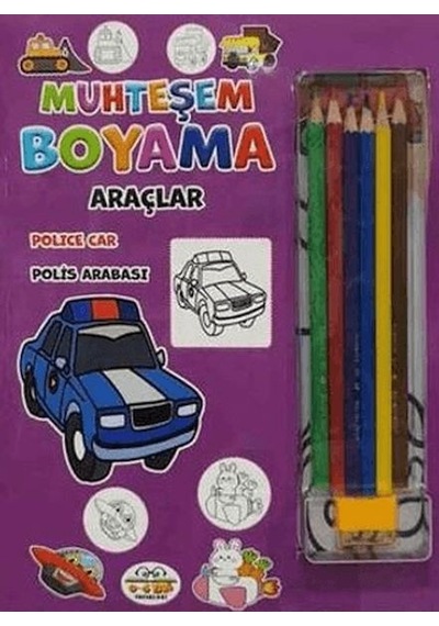 Muhteşem Boyama - Araçlar + 6lı Boya Kalemi