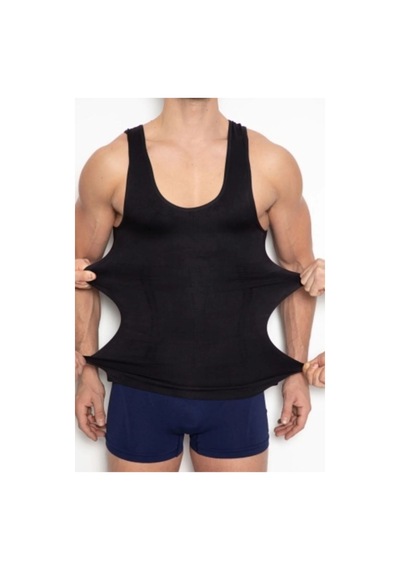 Fit Women Erkek Atlet Korse Bel Göğüs Göbek Korse Siyah