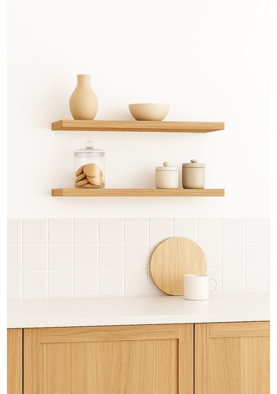 Yankı-BYEG 2li 40 cm Safir Meşe Mdf Gizli Bağlantı Duvar Rafı Kitaplık