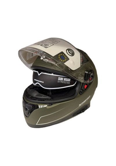 Shiro Katana Sv Joker Kapalı Kask Mat Yeşil