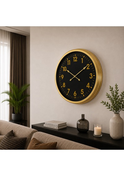 Gold Klasik Majesty 60 X 60 Cm Metal Duvar Saati