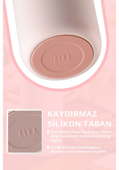 Neoflam Fika Tauko Sızdırmaz Kolay Sökülebilir Temizlenebilir Patentli Kapak Çelik Bardak Termos 470 Ml Pembe