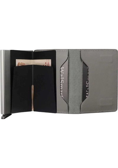 Walsmart Book Cotton Akıllı Mekanizmalı Deri Cüzdan Gri