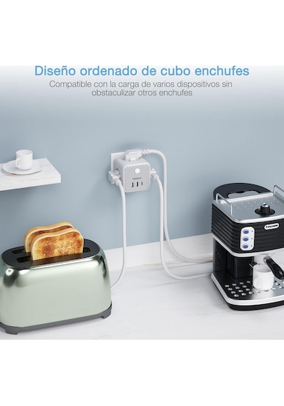 Tessan Enchufe 2 Port Usb C, 6 Ve 1 Cubo Cargador Ladron Enchufes Triple Con 1 Tipo C, Enchufe Multiple Pared Con Switch 0 Tessan Enchufe 2 Port Usb C, 6 Ve 1 Cubo Cargador Ladron Enchufes Triple Con 1 Tipo C, Enchufe Multiple Pared Con Switch 0