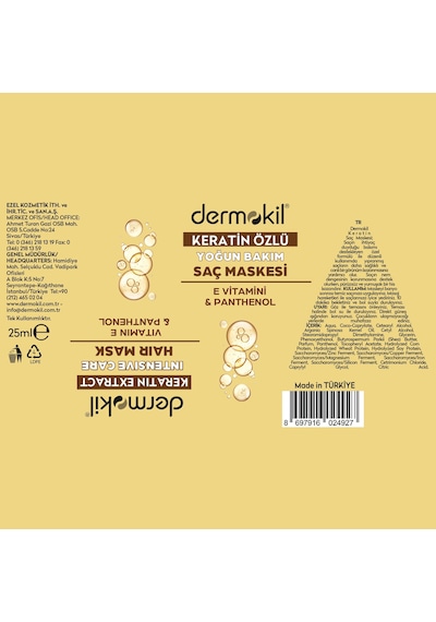 Dermokil Keratin Özlü Saç Maskesi 25 Ml
