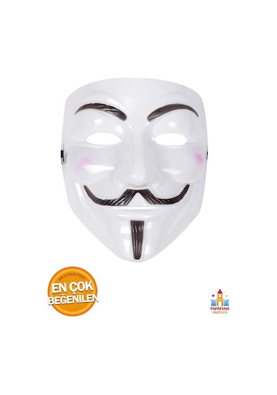 V For Vendetta Maskesi Beyaz Renk Yılbaşı Halloween Anonymous Cadılar Bayramı Maskesi 3 Adet Diğer