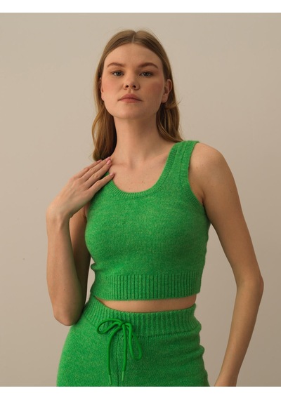 Xint Yeşil Regular Fit U Yaka Triko Atlet 850917