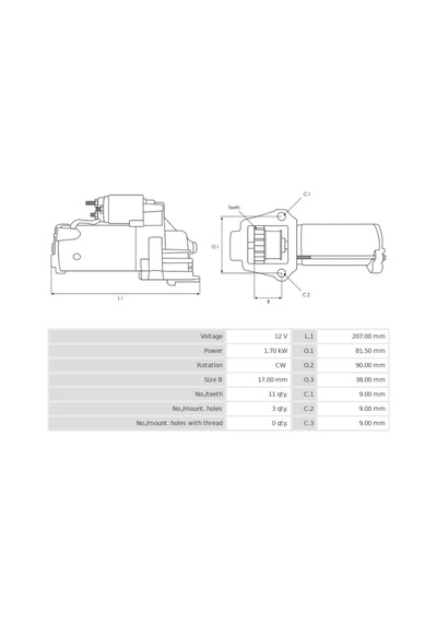 Seg 12v Marş Motoru 11 Diş 1.7 Kw Cw Start-stop Bmw 1/2/3/4/5/6/7/x3/x4 Serisi