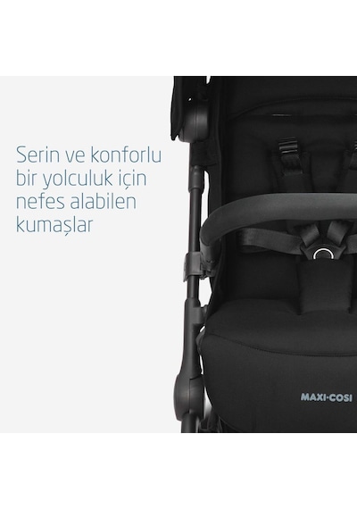 Maxi-Cosi Lara2-Cabriofix I-Size Ultra Kompakt Kabin Boy Seyahat Sistem Bebek Arabası Essential Black