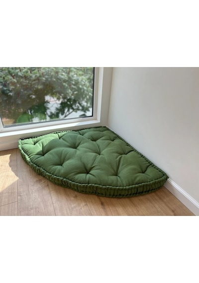 Yer Minderi Köşe Minder Çok Amaçlı Balkon Salon Mineri Haki