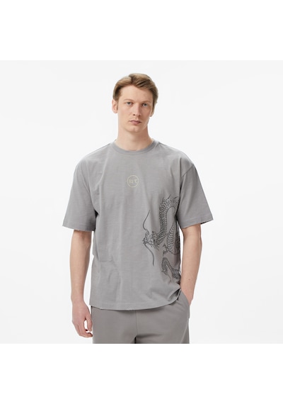 United4 Unıted4 Regular Fit Erkek Gri T-shirt Patro Gri