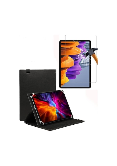 Samsung Galaxy Tab S T800 T807 Üniversal 360 Standlı Kılıf + Ekran Koruyucu Arka Kapak