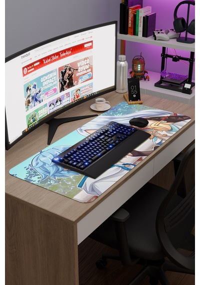 Chongyun Genshin Impact Anime Gacha V5 - 90x40 Xxl Gaming Mouse Pad Fare Altlığı