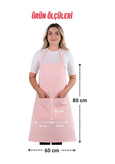Sevilya Simple Ayar Askılı Mutfak Önlüğü Pembe