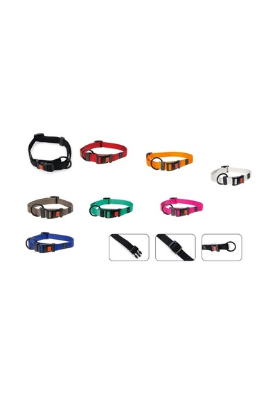 Kilitli Boyun Tasma, Köpek, S 30-45 Cm, Kırmızı Çok Renkli