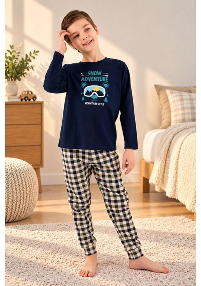 Arnetta Erkek Çocuk Premium Pamuklu Kışlık Regular Fit Uzun Kollu Pijama Takım Lacivert Arnetta Erkek Çocuk Premium Pamuklu Kışlık Regular Fit Uzun Kollu Pijama Takım Lacivert