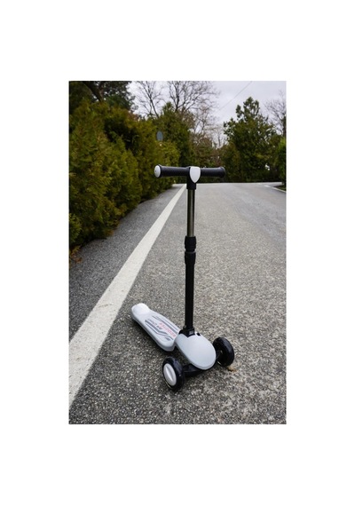 Scooter Pro Katlanabilir 3tekerli Led Işıklı 3kademeli Direksiyon 50kğ Taşıma Kapasiteli 3+yaş Gri
