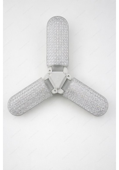 3 Kanatlı Katlanır Led Ampul Kristal Desenli Dekoratif Pervane Formlu E27