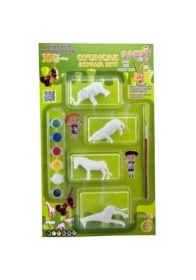 Orman Hayvanları 3d Hayvan Boyama Oyuncağı Yıka Tekrar Boya Eğitici Set