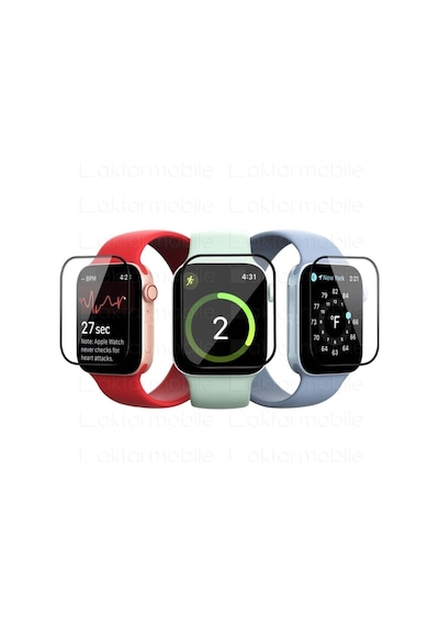 Apple Watch Uyumlu 7 45 Mm Ekran Koruyucu 3d Tam Kapatan Kavisli Ppma Nano Cam Tam