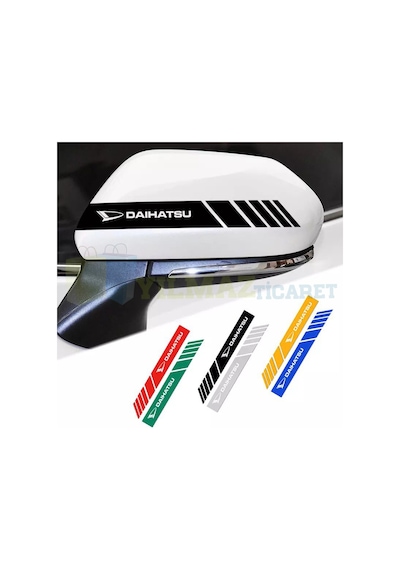 Daihatsu Logo Yan Dikiz Ayna Kapağı Şerit Sticker Etiket 6 Adet 20 X 2 Cm
