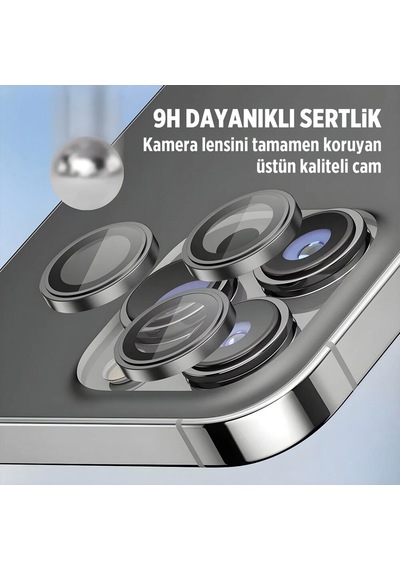 Bix iPhone Uyumlu 16 Pro / 16 Pro Max Lens Koruyucu Kamera Lensi 9h Gerçek Cam Crystal Ar+af Uzay Siyahı Uzay Siyah Bix iPhone Uyumlu 16 Pro / 16 Pro Max Lens Koruyucu Kamera Lensi 9h Gerçek Cam Crystal Ar+af Uzay Siyahı Uzay Siyah