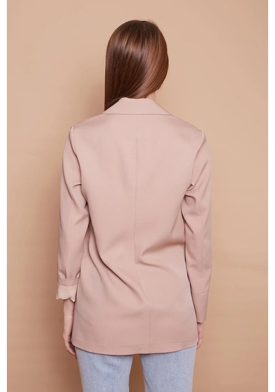Yakalı Kolu Katlamalı Cep Kapaklı Salaş Boyfriend Oversize Hafif Likralı Kumaş Blazer Ceket -bej Bej Yakalı Kolu Katlamalı Cep Kapaklı Salaş Boyfriend Oversize Hafif Likralı Kumaş Blazer Ceket -bej Bej