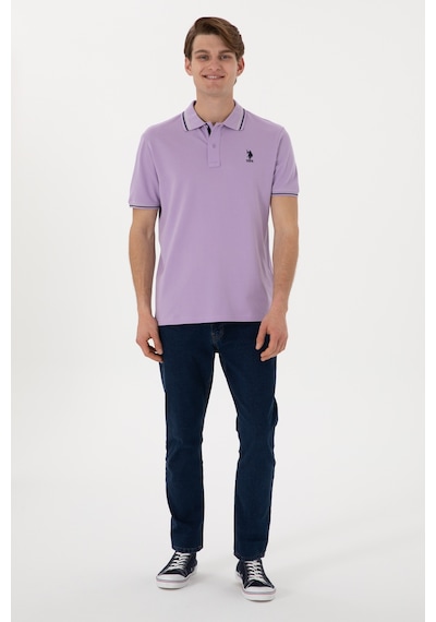 U.S. Polo Assn. Erkek Regular Fit Polo Yaka Lila Basic Tişört 50306011-VR034